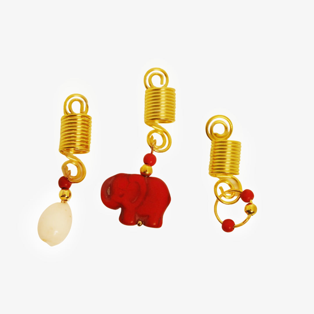 RED ELEPHANT LOCS ORNAMENT